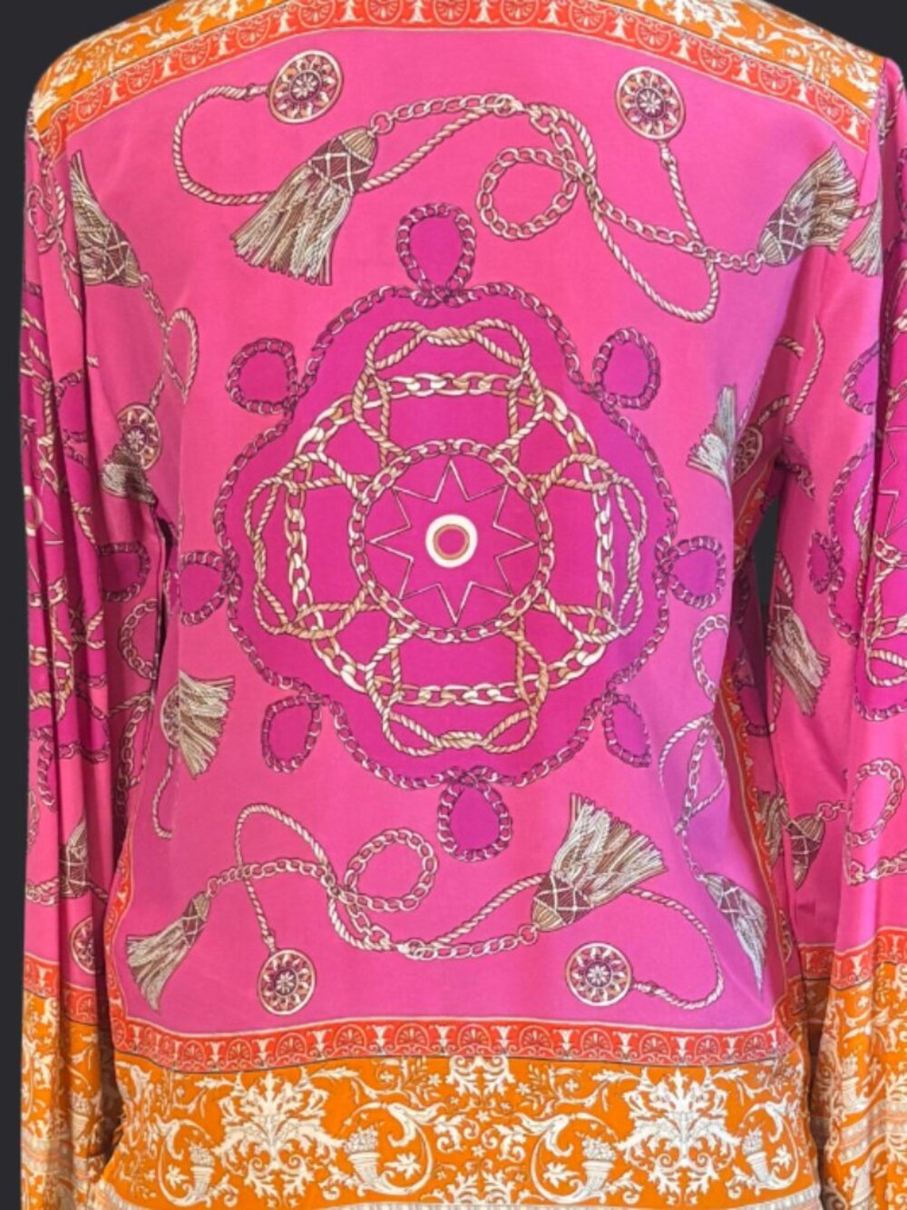 Maeve Anthropologie 100% Silk Resort Print Button Front Blouse Size 12 - Picture 5 of 7